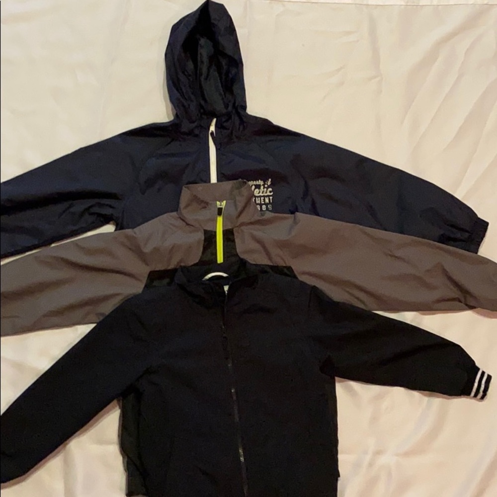 Lot of 3 boys zip up jackets